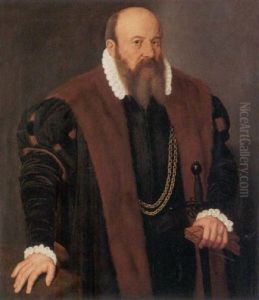 Portrait Of Andreas Imhoff Wearing A Fur-lined Mantle And Holding A Pair Of Gloves And A Sword