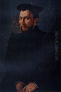 Portrait Of A Gentleman Wearing Clerical Robes And A Black Cap