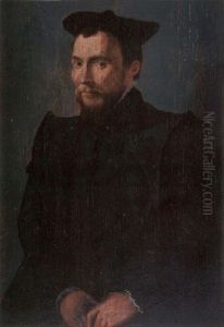 Portrait Of A Gentleman Wearing Clerical Robes And A Black Cap
