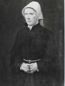 A Portrait Of An Olivetan Standing Three-quarter Length,    Holding A Rosary by Nicolas Neufchatel