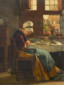Alte Frau Beim Nickerchen Nach Dem Essen