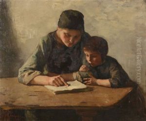 The Reading Lesson by Albert Johan (Jan) Neuhuys