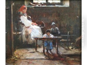 A Dutch Interior by Albert Johan (Jan) Neuhuys