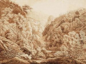 Peter Dans La Vallee D''enfer, Prise Sur La Hauteur Du Chateau Falckensteig by Peter Birmann