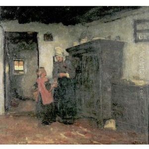 Peasant Interior by Albert Johan (Jan) Neuhuys