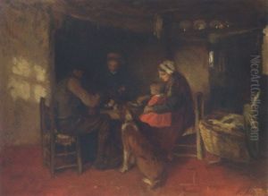 Familie Aan De Maaltjid: A Family Meal by Albert Johan (Jan) Neuhuys
