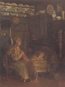 Watching Over The Baby by Albert Johan (Jan) Neuhuys
