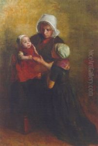Playing With Little Sister by Albert Johan (Jan) Neuhuys