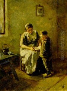 The Reading Lesson by Albert Johan (Jan) Neuhuys