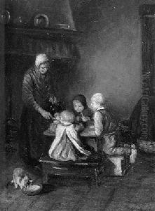 An Early Dinner by Albert Johan (Jan) Neuhuys