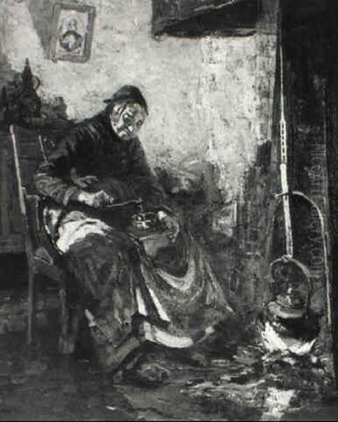 A Woman Grinding Coffee - view 1