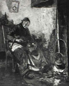 A Woman Grinding Coffee by Albert Johan (Jan) Neuhuys