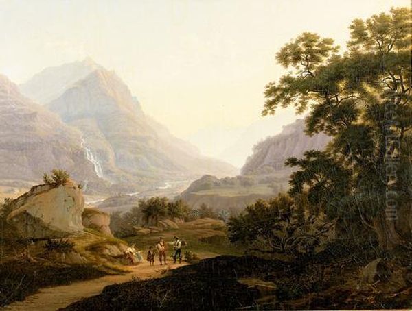 Gebirgslandschaft Mit Staffage. - view 1