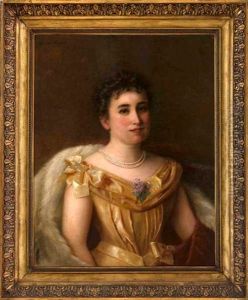 Portrat Einer Dame Mit Perlenkette