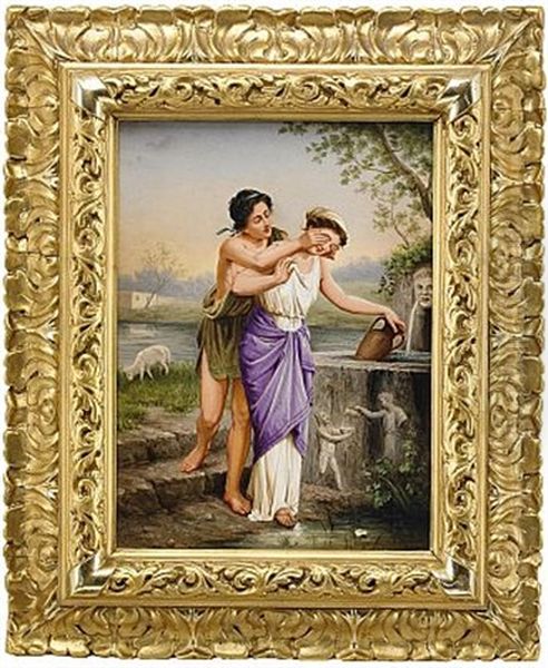 Mans- Och Kvinnofigur Vid Brunn (after Bartolomeo Giuliano) - view 1