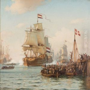 Die Sieger Der Seeschlacht Bei Oland by Carl Johann Neumann