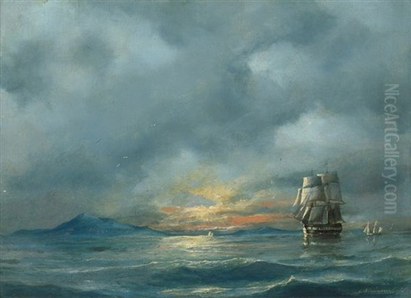 Segelschiffe Bei Sonnenaufgang - view 1