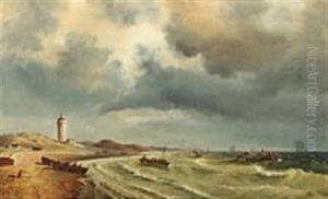 A Storm Brewing Near The Light Of Skagen by Carl Johann Neumann