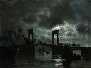 Night At The Old Langebro Bridge In Copenhagen