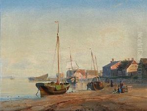 Quiet Evening At A Harbour City by Carl Johann Neumann
