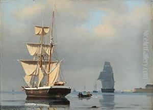 Quiet Afternoon With Sailing Ships On A Roadstead Quiet Afternoon With Sailing Ships On A Roadstead