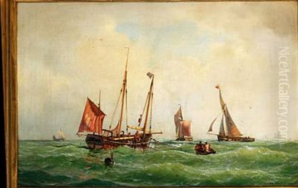 Fishing Boats At Sea - view 1