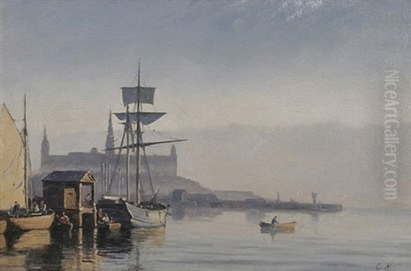 Hafen Mit Fischerbooten Und Segelschiff Im Morgenlicht - view 1