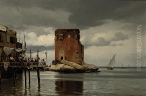 Ved Tolboden I Beyroeth: Scene Of A Harbour With A Toll Port, Beirut