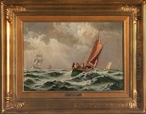 Seascape With Sailing Ships In Rough Weather