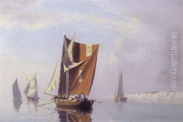 Marine Med Sejlskibe Udfor Kyst - view 1