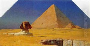 Motiv Fra Egypten Med Cheopspyramiden Og Den Store Sfinks Ved Giza