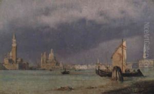 Parti Fra Canal Grande Med San Georgio Maggiore Og Santa Maria Della Salute by Carl Johann Neumann