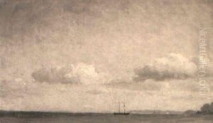 Segelschiff Vor Kustenlandschaft Segelschiff Vor Kustenlandschaft