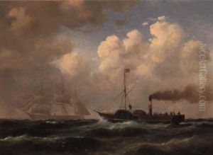 Marine Med Hjuldamperen 'robert' Og Fregatten 'jylland'