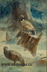 Partridges by Stanislav Birnbaum