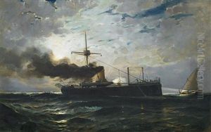 Zollschiff Auf See by Emil (Friedrich) Neumann