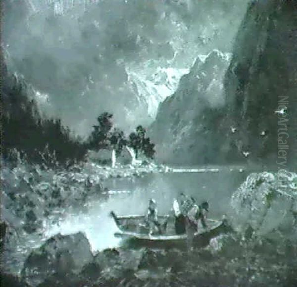 Gebirgssee Mit Booten - view 1