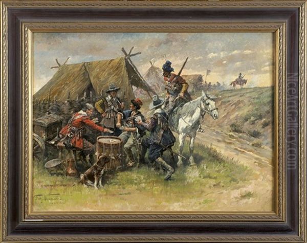 Kartenspielende Soldaten Im Feldlager - view 1