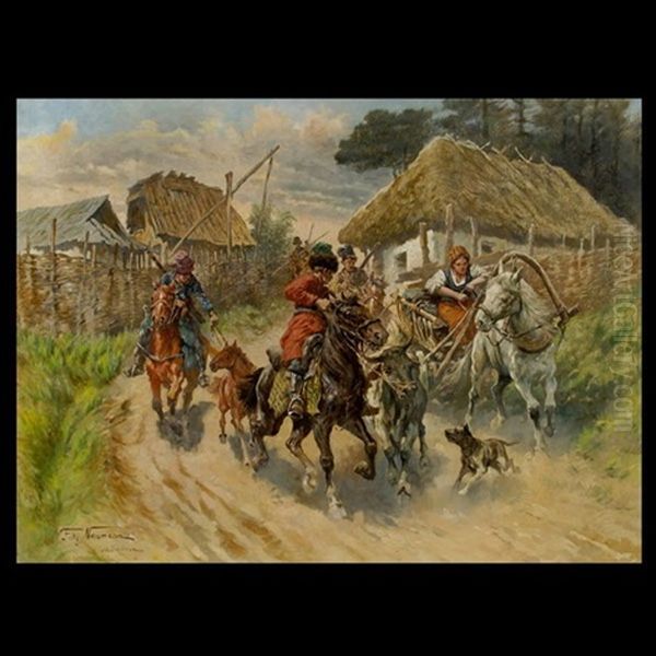 Cossacks In Village - view 1