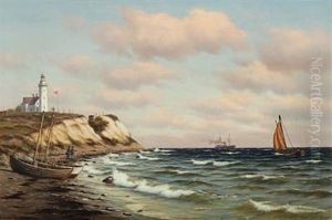Coastal Scene From Vesborg Lighthouse On Samso by Johan Jens Neumann