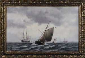 Harbor Scene, Ships And Sailing Vessels Harbor Scene, Ships And Sailing Vessels