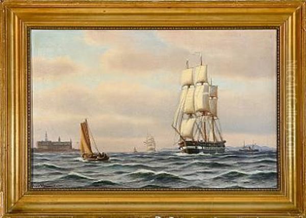 Fregatten Jylland Staaer Sundet Ud by Johan Jens Neumann