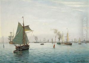Segelschiffe Vor Kopenhagen by Johan Jens Neumann