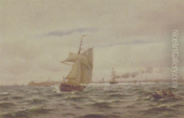 Marine Med Sejlskibe Udfor Kobenhavns Havn - view 1