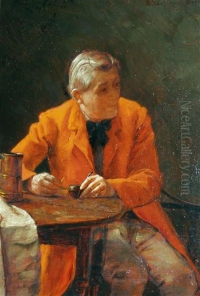 Portrait Of A Man In A Red Coat Seated At A Table - view 1