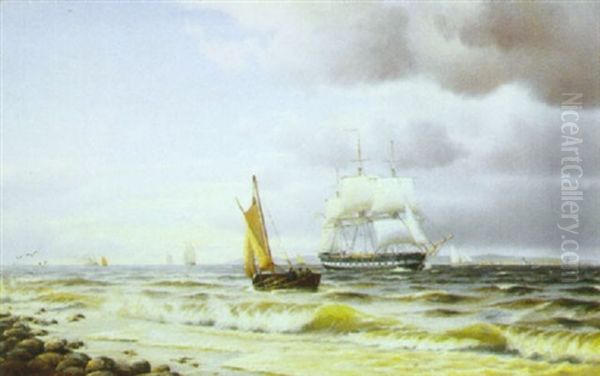 Sundet Ud For Kronborg Pynt, Eftermiddag, Optraekkende Torden - view 1