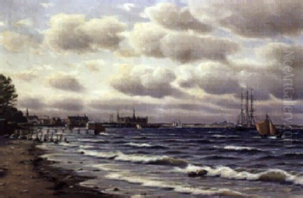 Marine Med Kysten Syd For Helsingor Med Kronborg - view 1