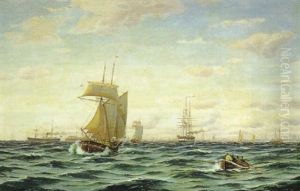 Sundet Udfor Kobenhavn. Morgen Med Opfriskende Kuling Sundet Udfor Kobenhavn. Morgen Med Opfriskende Kuling
