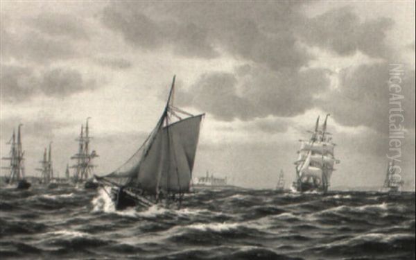 Hafeneinfahrt Von Kopenhagen Mit Zahlreichen Segelschiffen - view 1