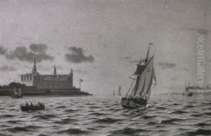 Udfor Kronborg Ved Solnedgang